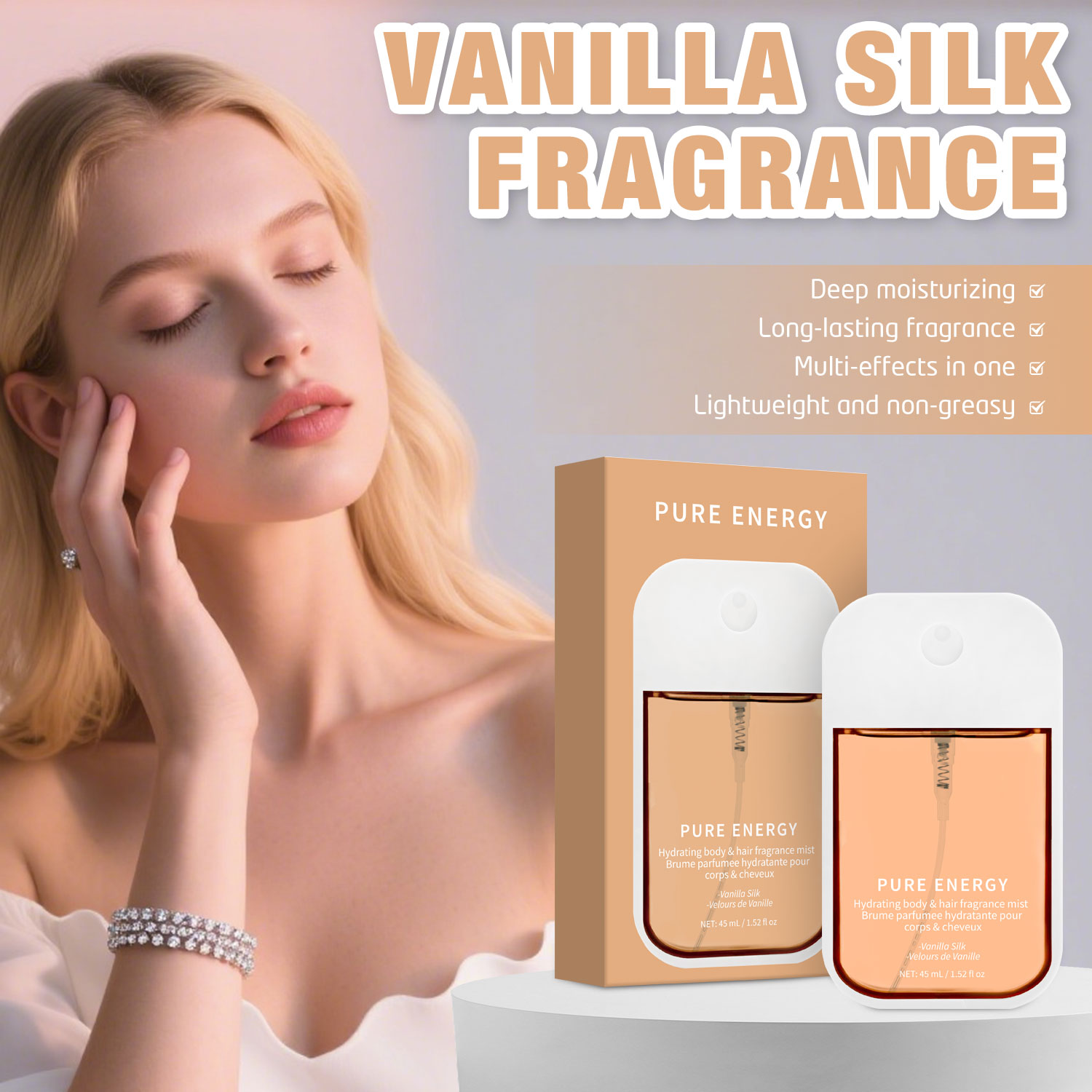 Fragrance Perfume For Hair - Baunilha Velvet Body Mist para Mulheres